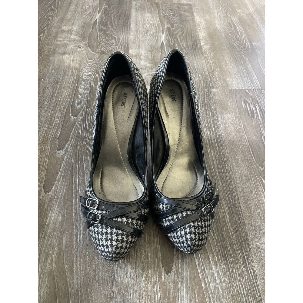 APT 9 Plaid stiletto With Patent Leather shoes S-98